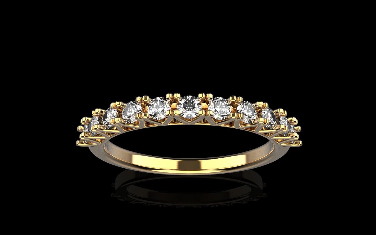 Half eternity band model 1301 3D print model_10