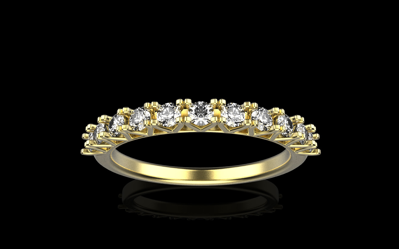 Half eternity band model 1301 3D print model_9