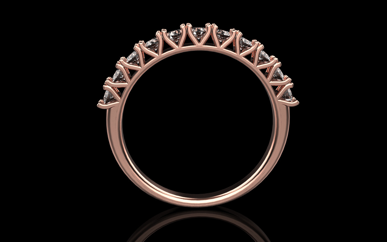 Half eternity band model 1301 3D print model_17
