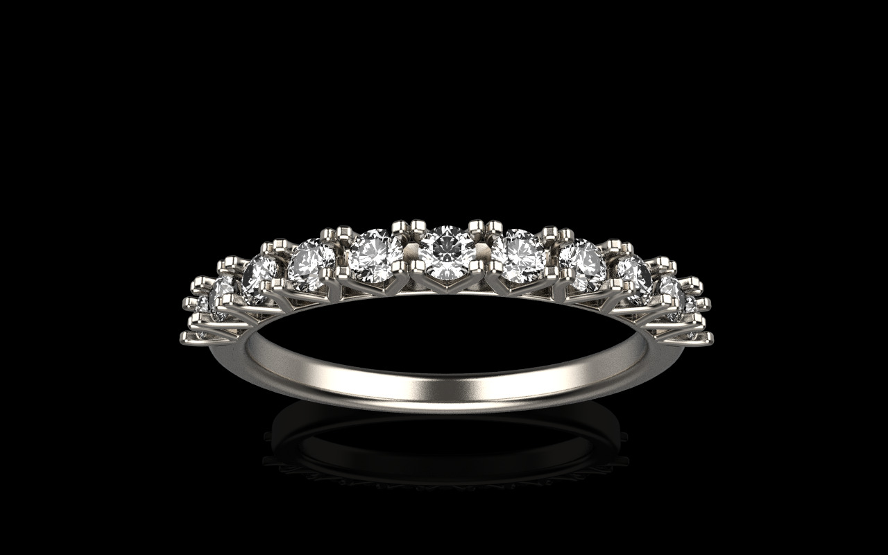 Half eternity band model 1301 3D print model_11