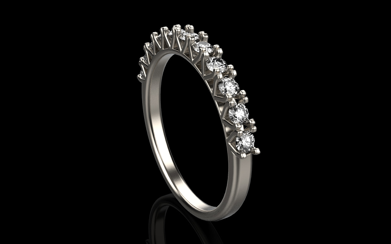 Half eternity band model 1301 3D print model_21