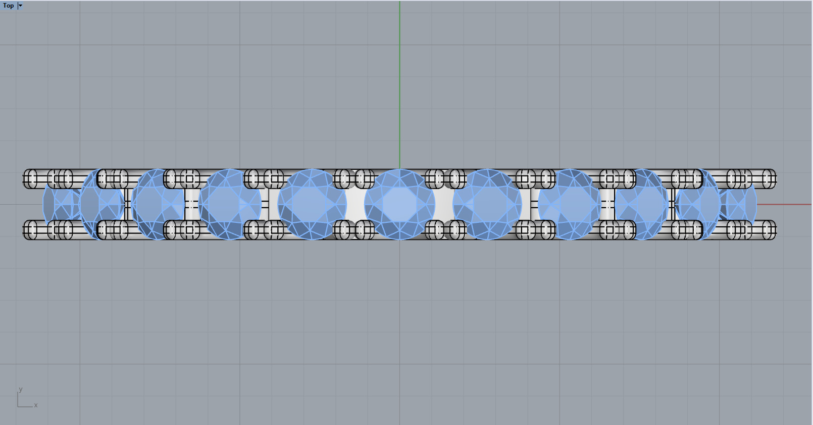 Half eternity band model 1301 3D print model_5