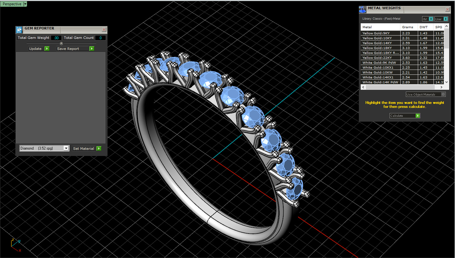 Half eternity band model 1301 3D print model_3