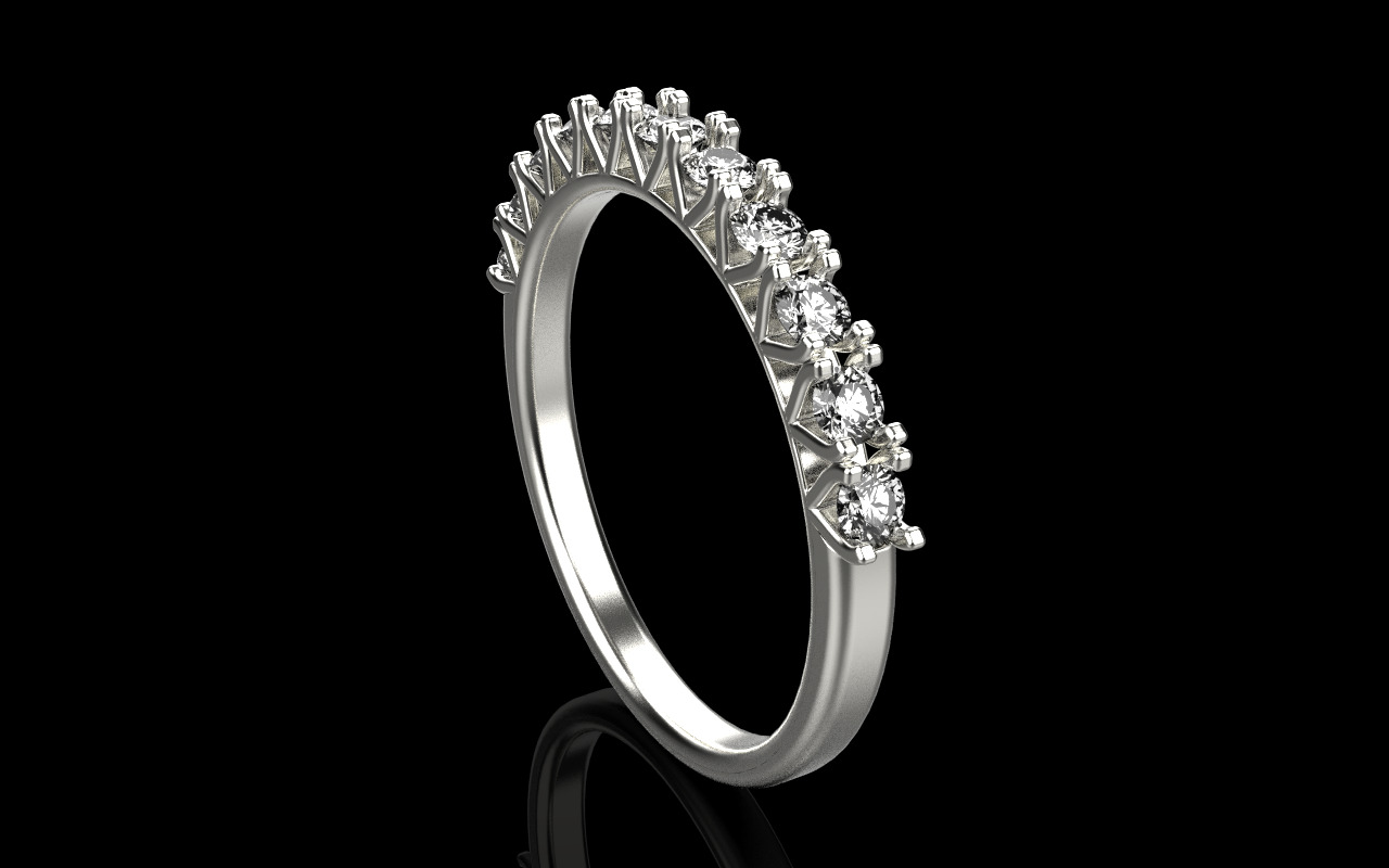 Half eternity band model 1301 3D print model_2