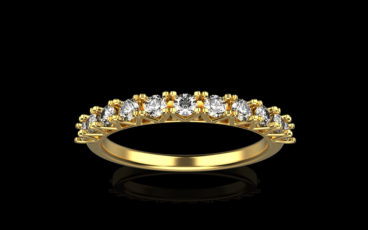 Half eternity band model 1301 3D print model_8