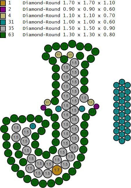 Custom Initial J Letter Diamond  A to Z Alphabet  Necklace 3D print model_18