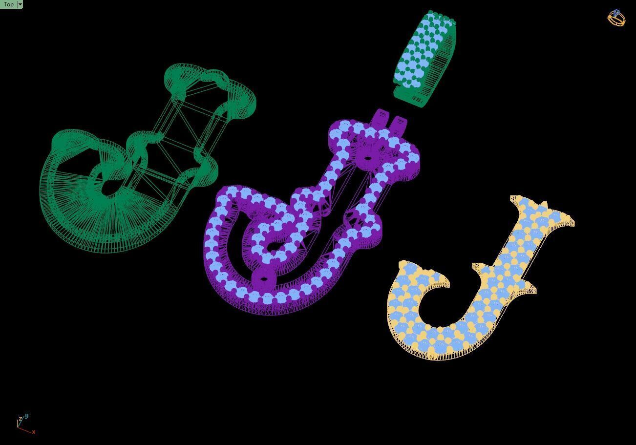 Custom Initial J Letter Diamond  A to Z Alphabet  Necklace 3D print model_16