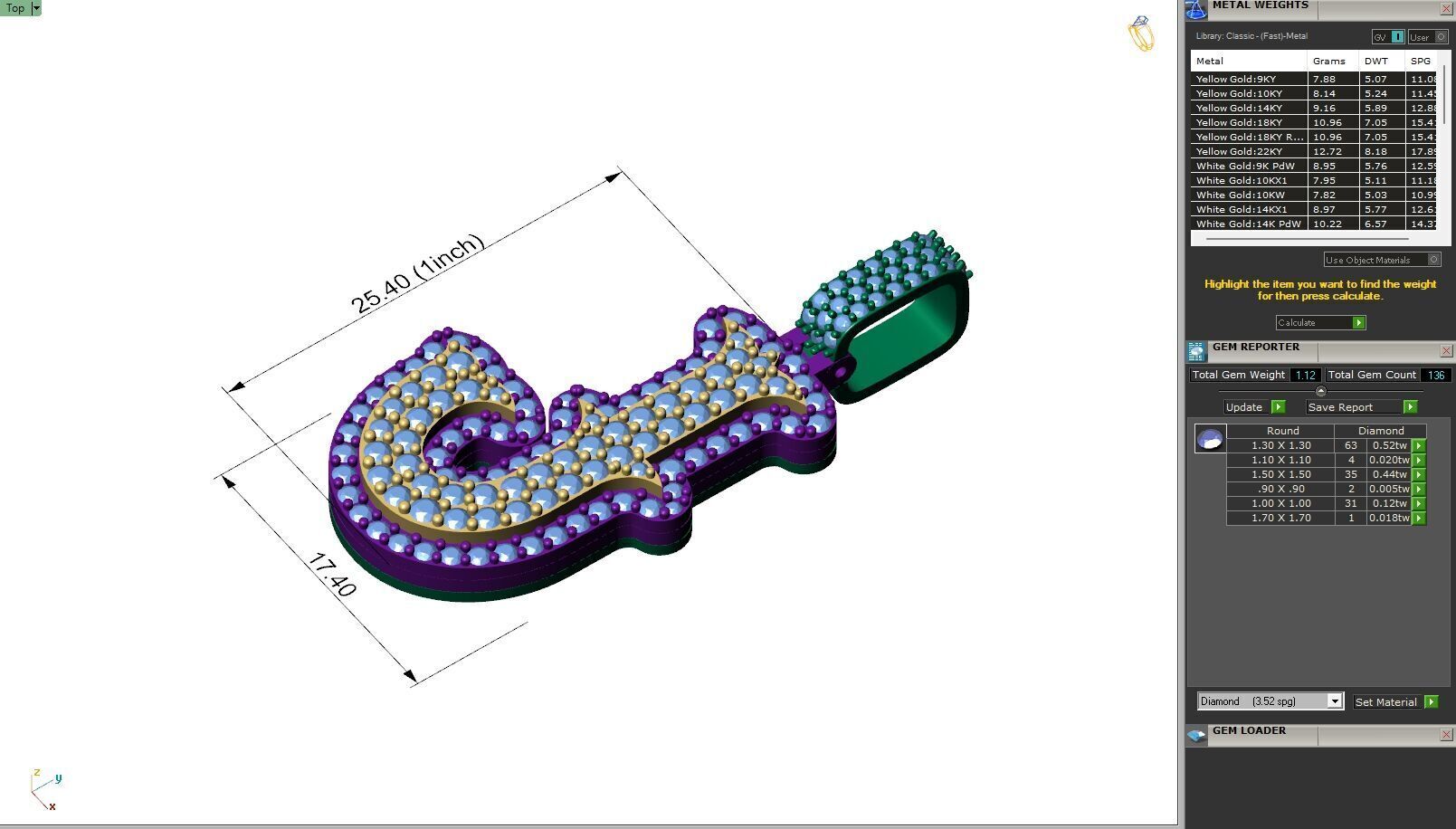 Custom Initial J Letter Diamond  A to Z Alphabet  Necklace 3D print model_5