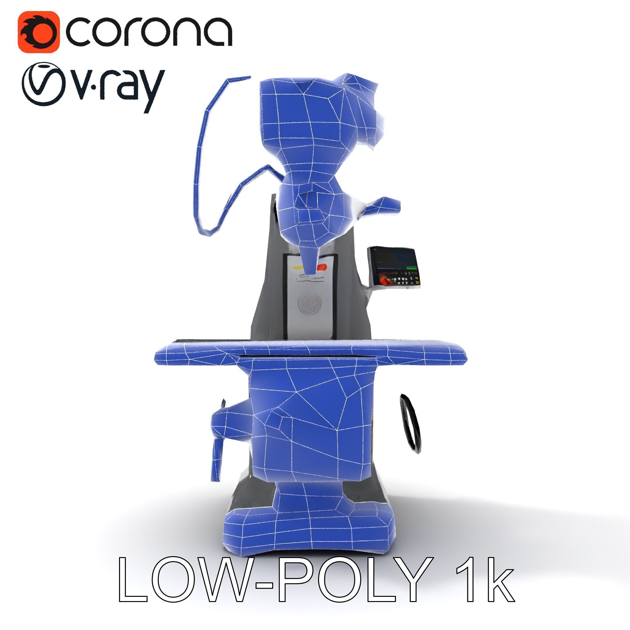 Industrial Milling Machine D Model Pack Low-poly 3D model_15