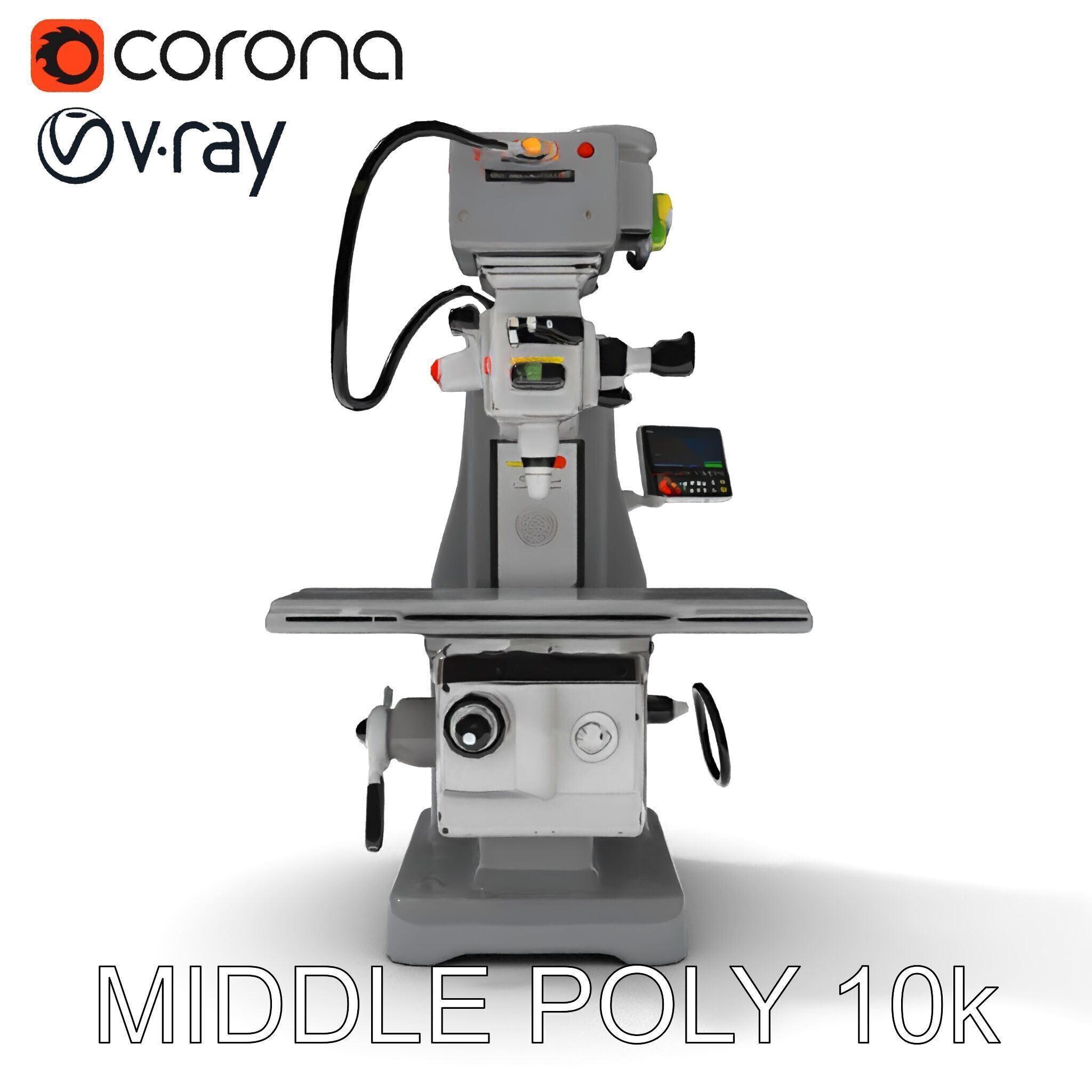 Industrial Milling Machine D Model Pack Low-poly 3D model_16
