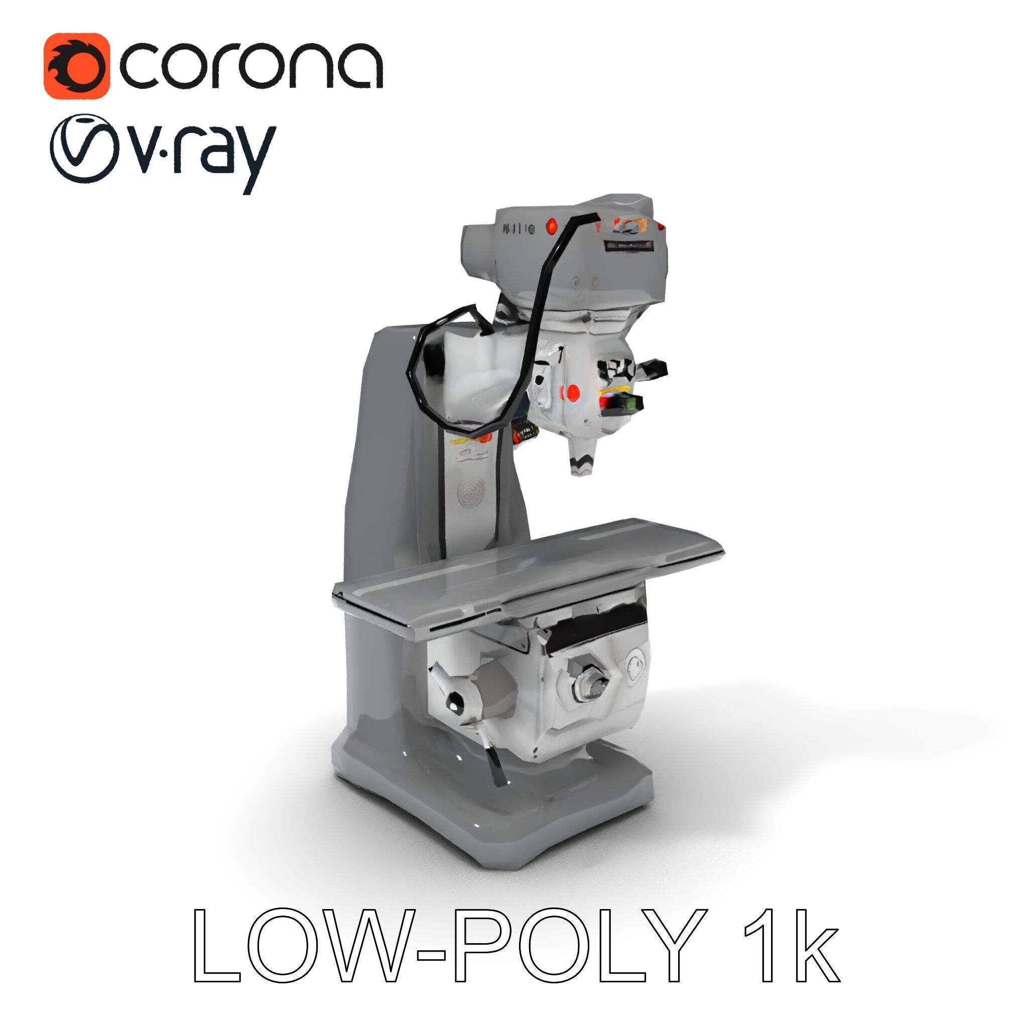 Industrial Milling Machine D Model Pack Low-poly 3D model_17