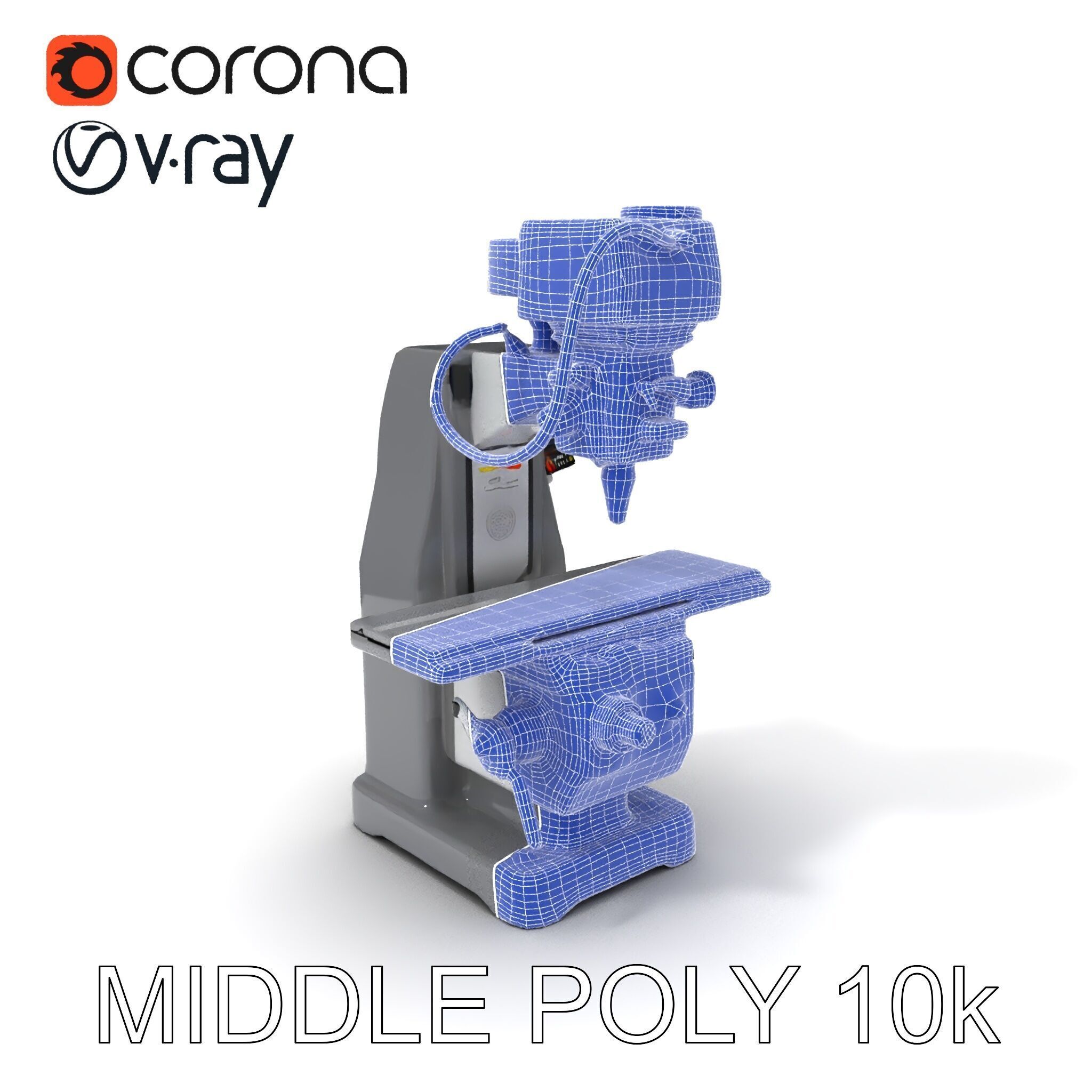 Industrial Milling Machine D Model Pack Low-poly 3D model_32