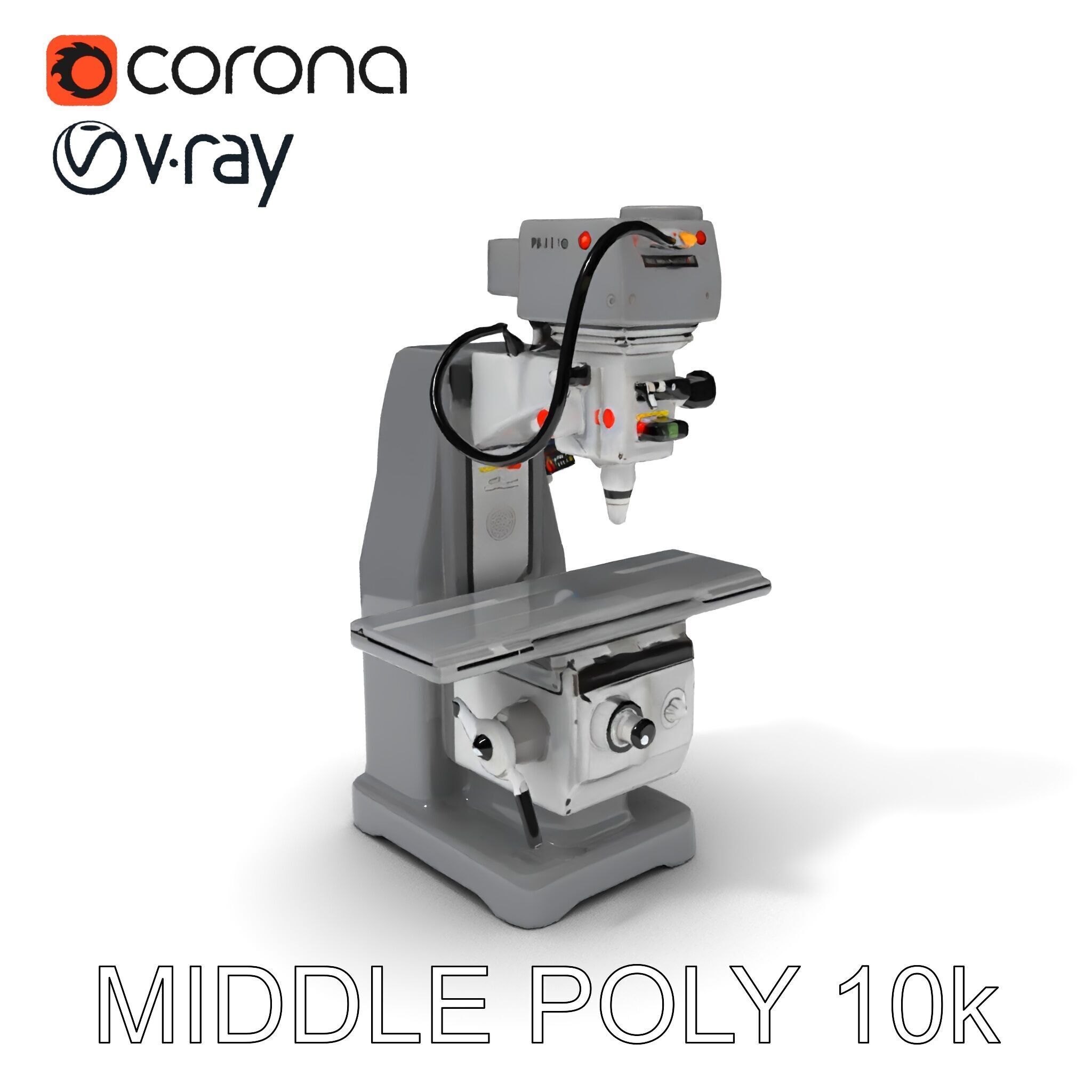 Industrial Milling Machine D Model Pack Low-poly 3D model_6