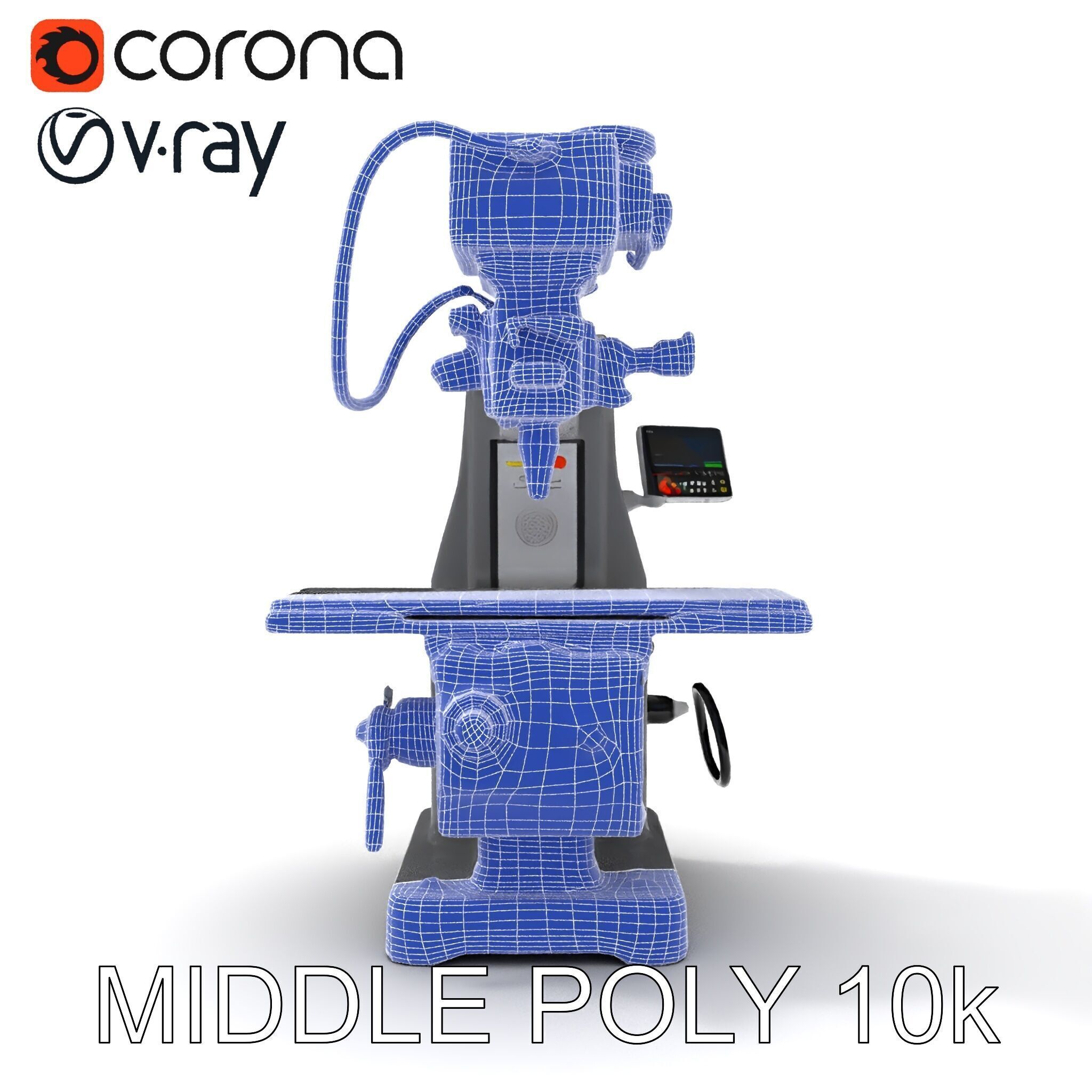 Industrial Milling Machine D Model Pack Low-poly 3D model_30