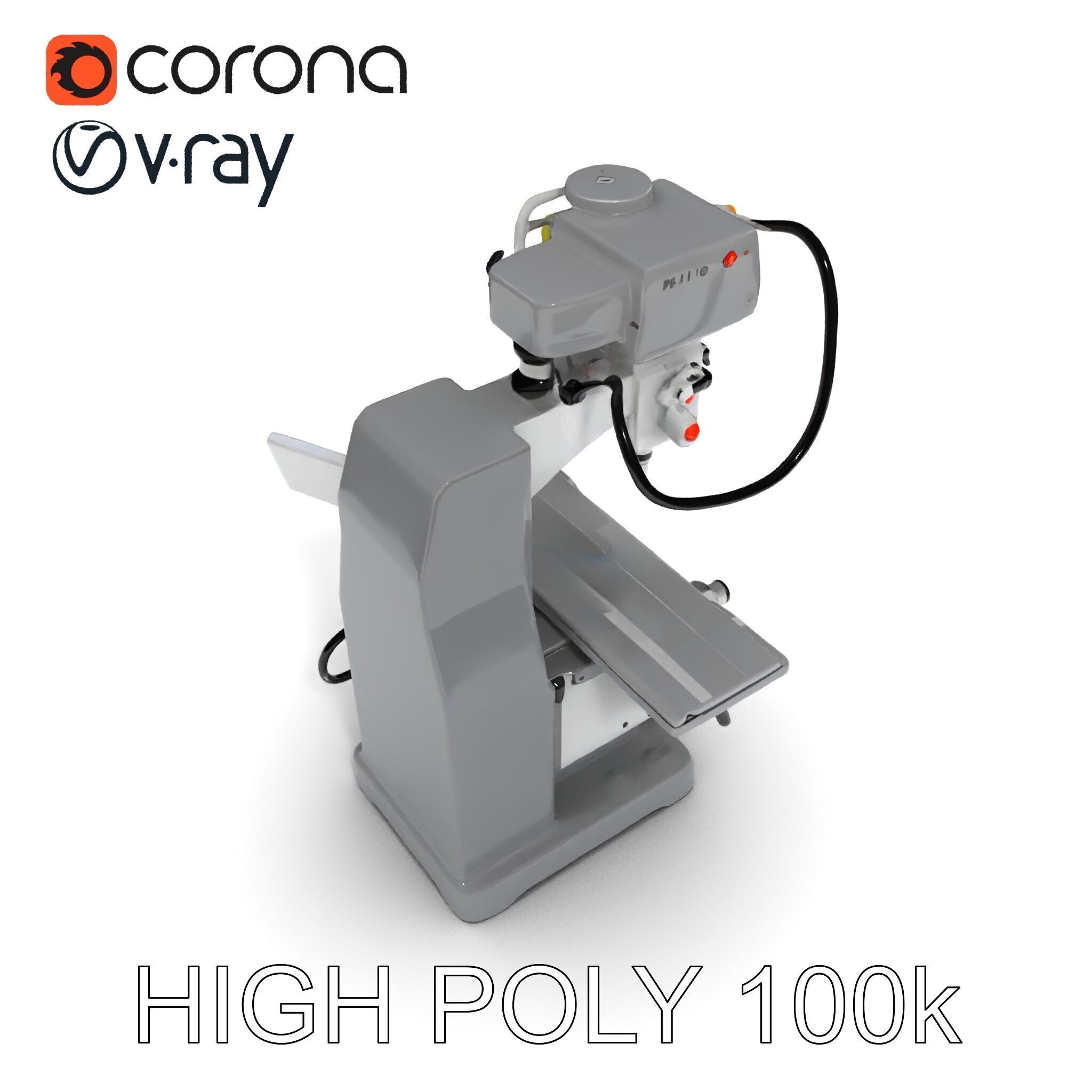 Industrial Milling Machine D Model Pack Low-poly 3D model_13