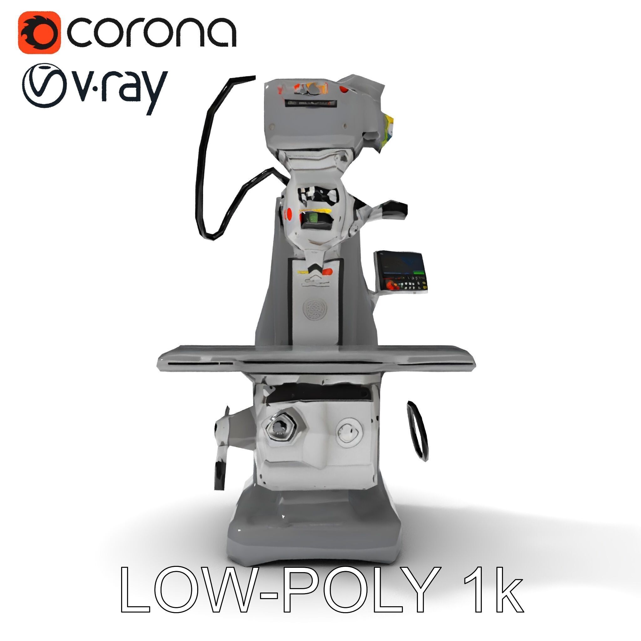 Industrial Milling Machine D Model Pack Low-poly 3D model_28