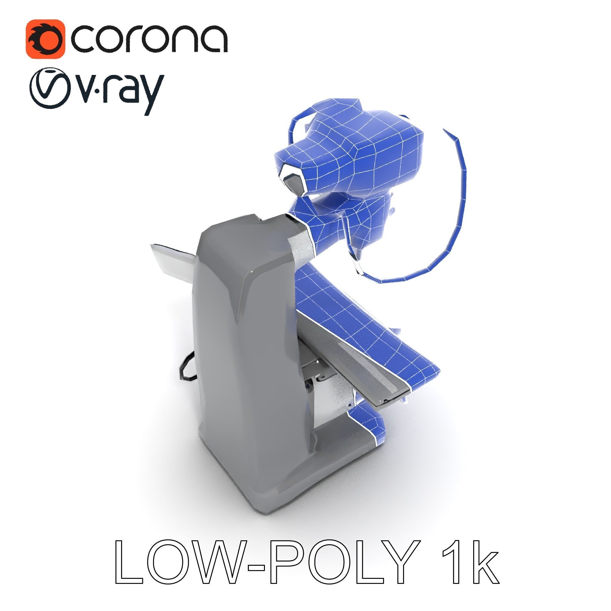 Industrial Milling Machine D Model Pack Low-poly 3D model_31