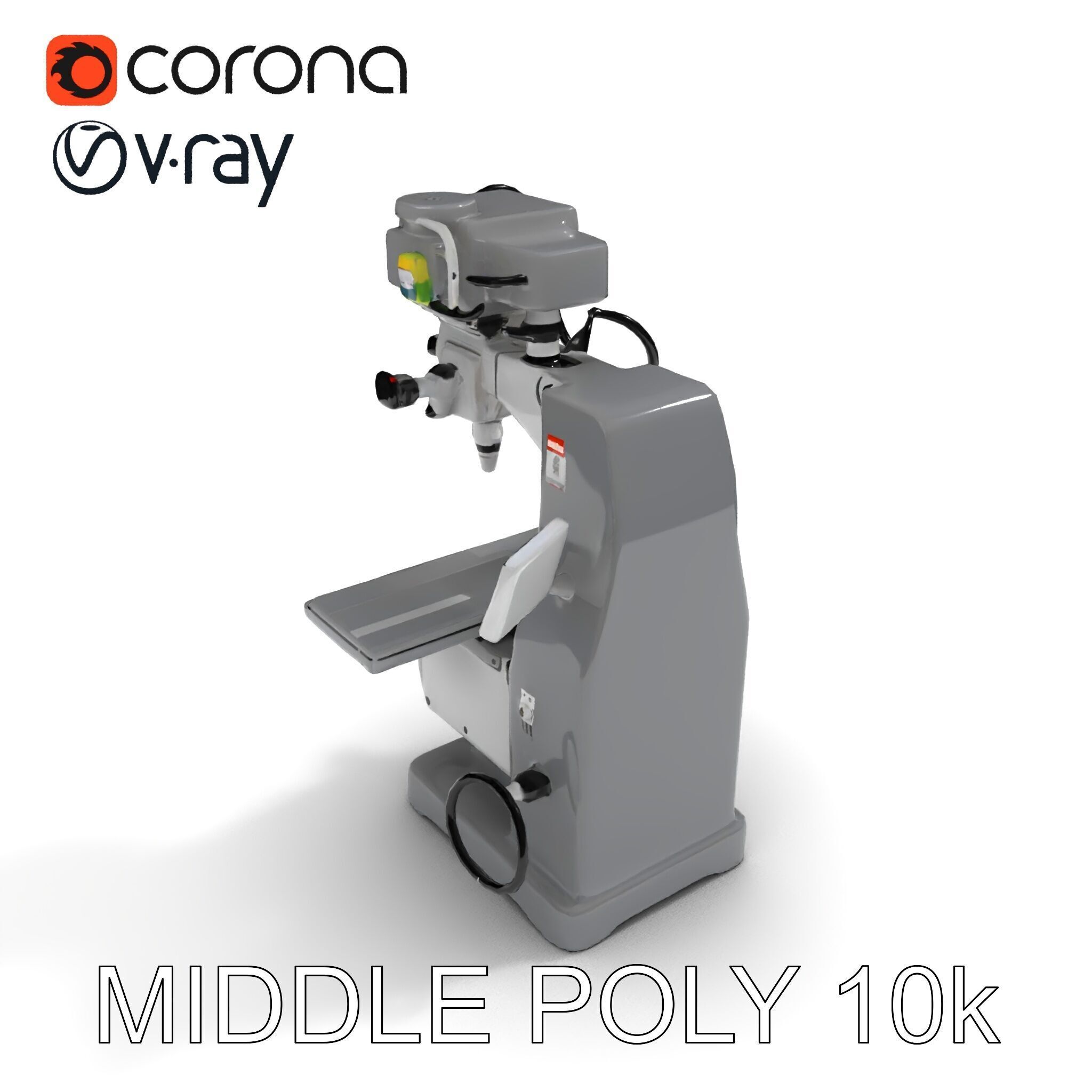 Industrial Milling Machine D Model Pack Low-poly 3D model_11