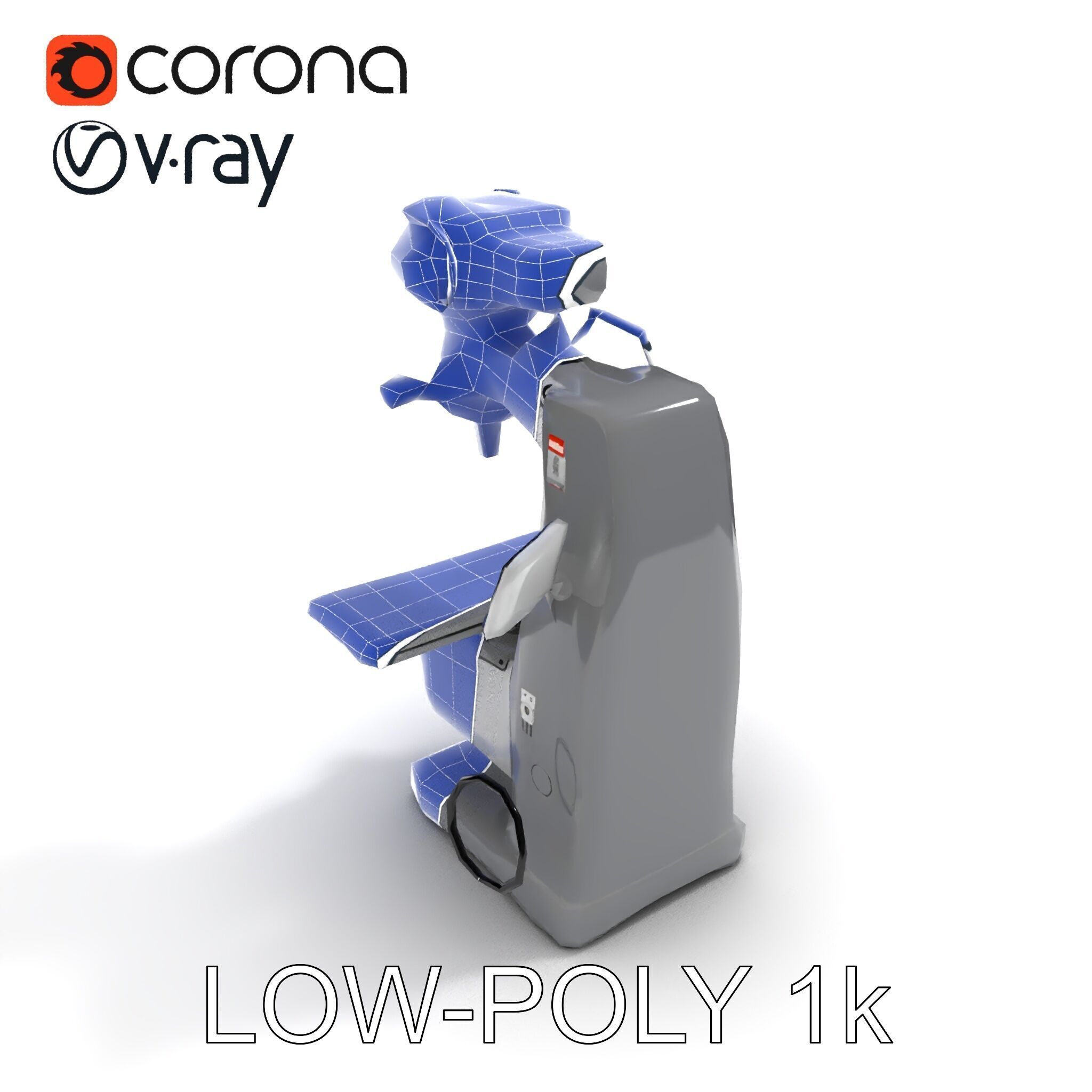 Industrial Milling Machine D Model Pack Low-poly 3D model_12