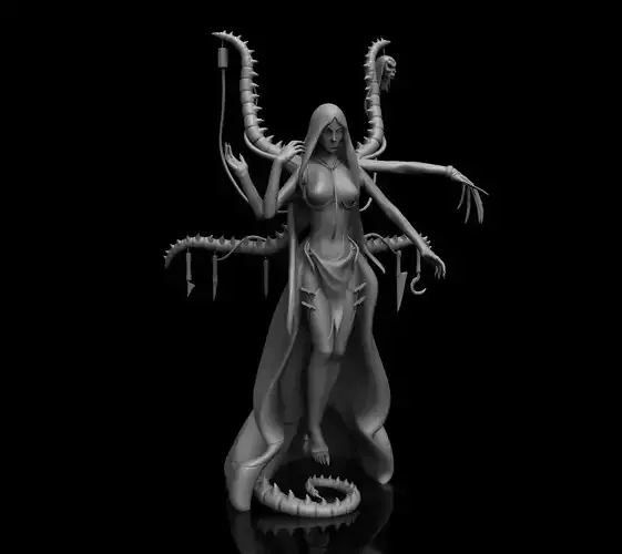 Four-armed creature 3D print model