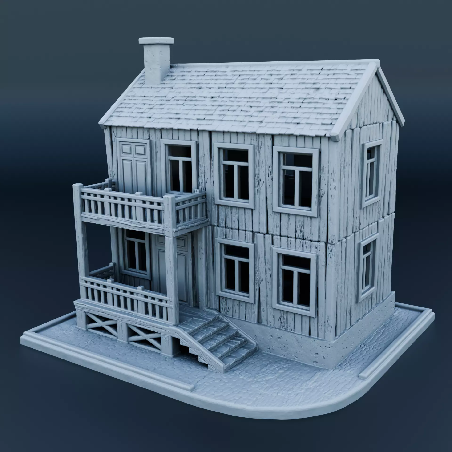 Medieval house 3D print model_0