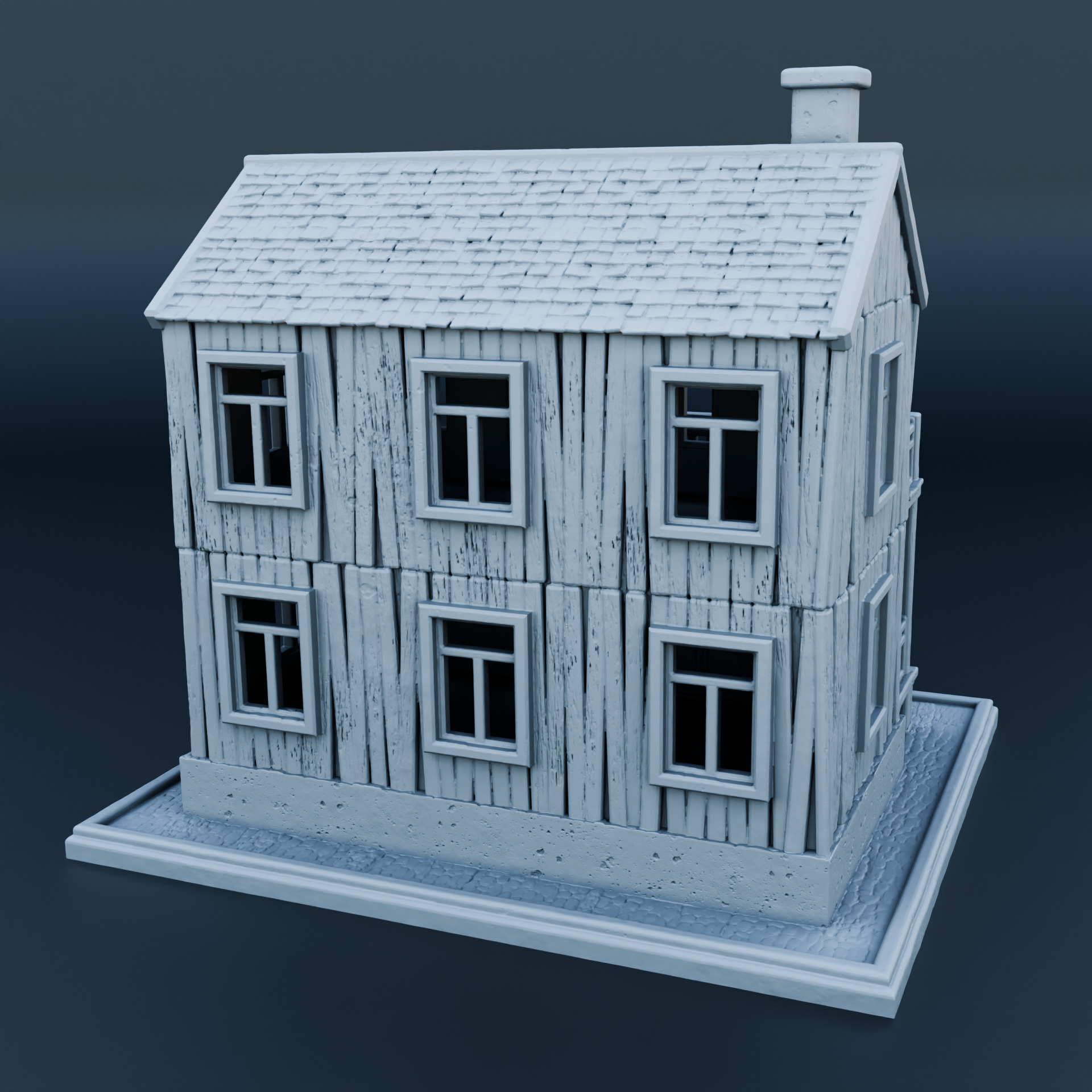 Medieval house 3D print model_1