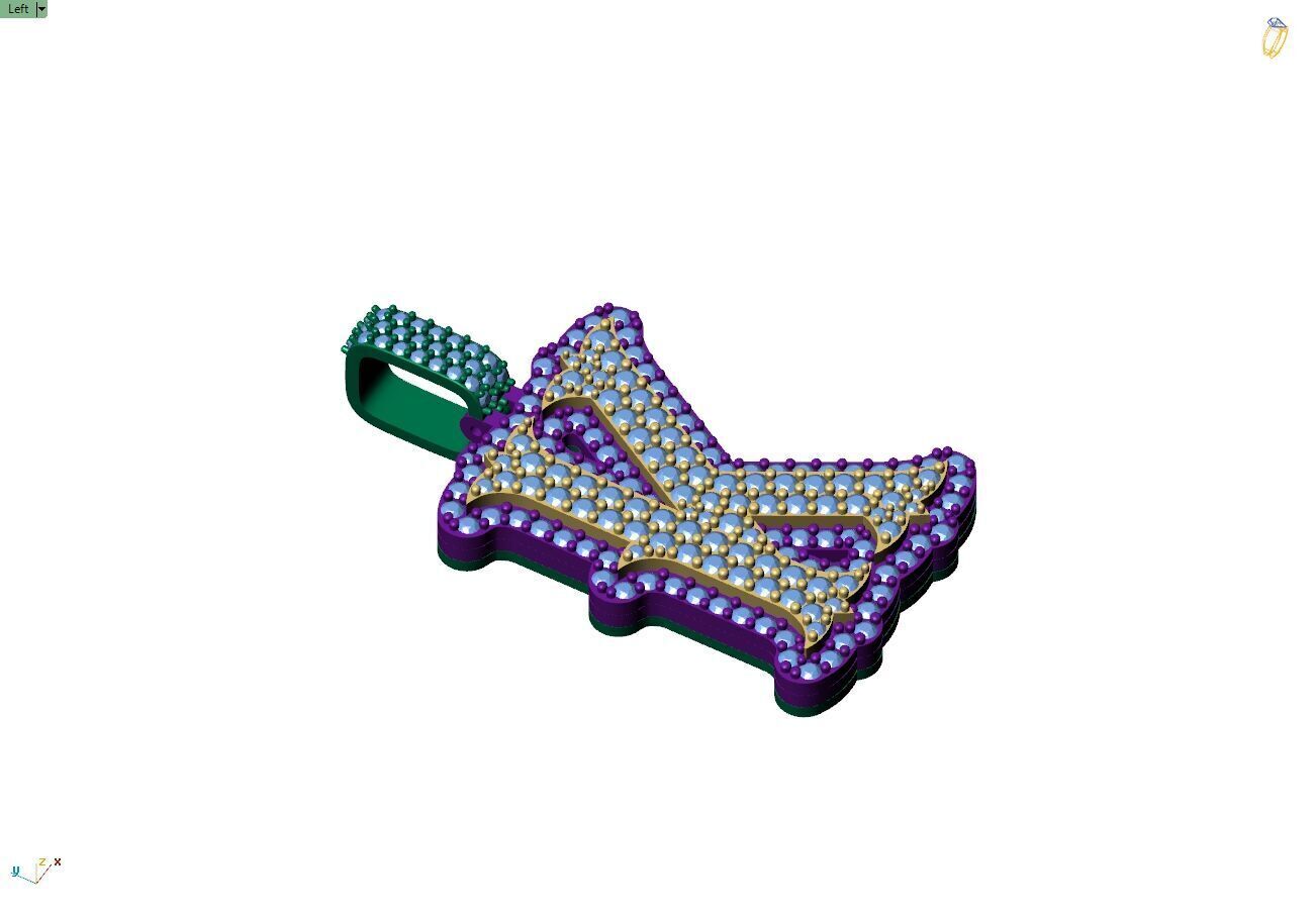 Custom Initial K Letter Diamond  A to Z Alphabet  Necklace 3D print model_8