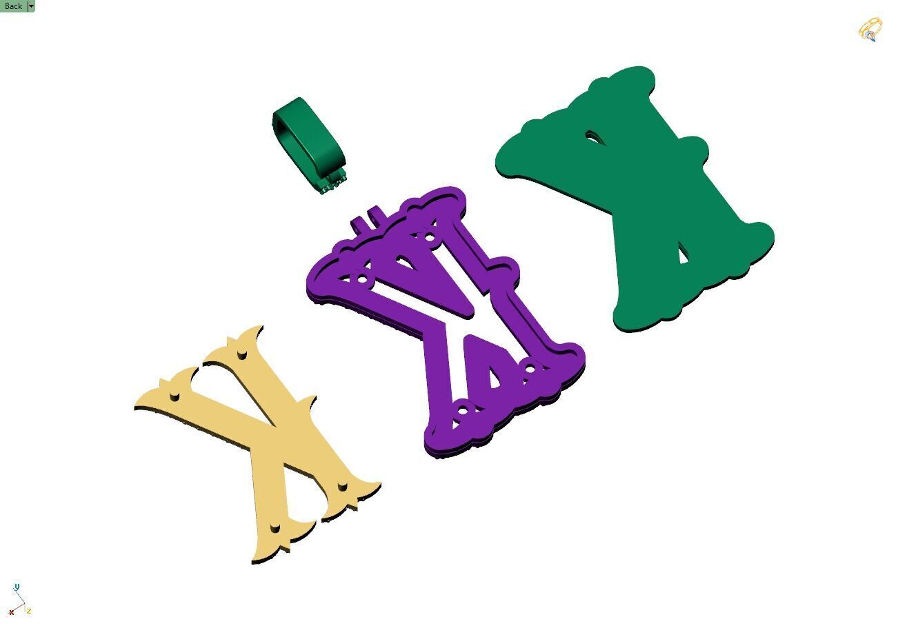 Custom Initial K Letter Diamond  A to Z Alphabet  Necklace 3D print model_13