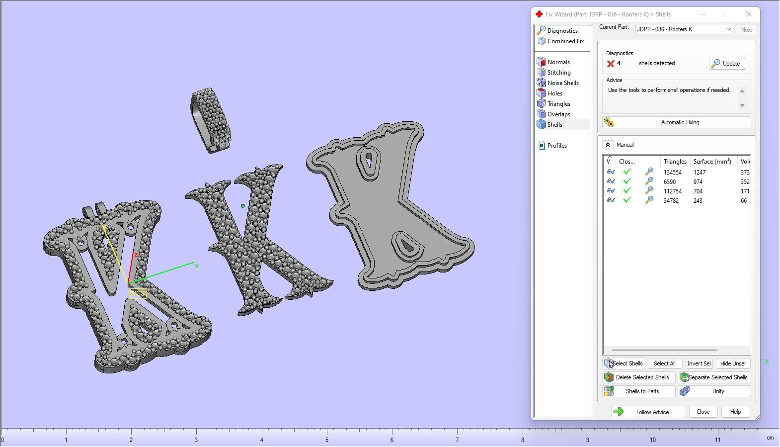 Custom Initial K Letter Diamond  A to Z Alphabet  Necklace 3D print model_17