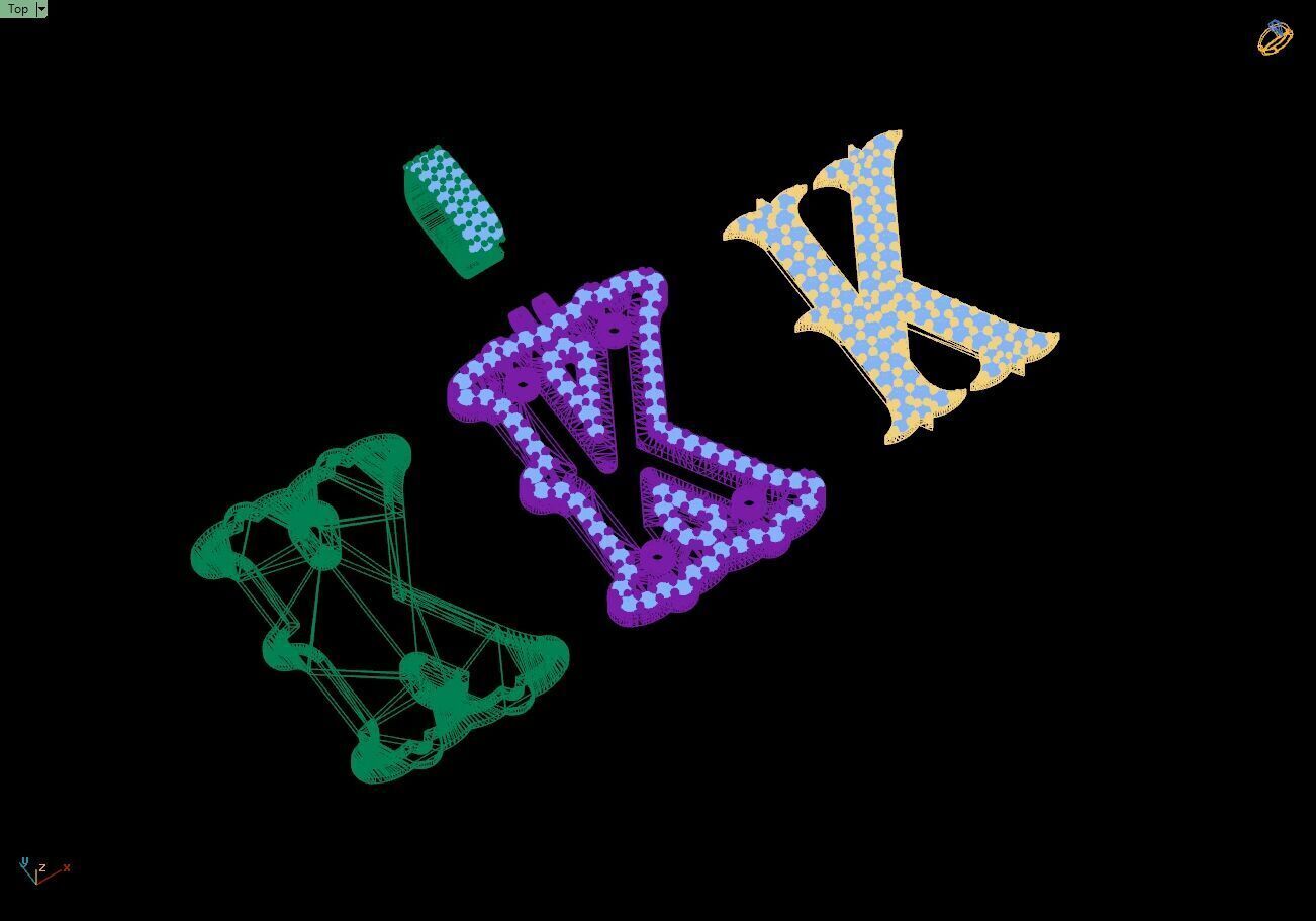 Custom Initial K Letter Diamond  A to Z Alphabet  Necklace 3D print model_16