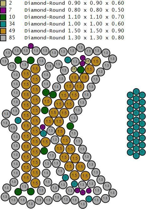 Custom Initial K Letter Diamond  A to Z Alphabet  Necklace 3D print model_18