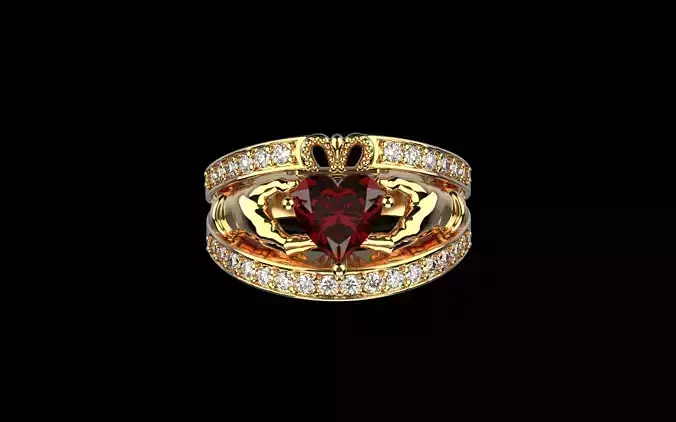 claddagh  hand heart ring model 1302