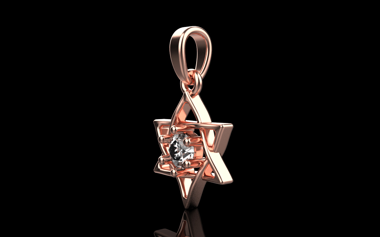 Star of david pendant model 1304 3D print model_21