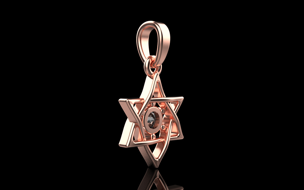 Star of david pendant model 1304 3D print model_25