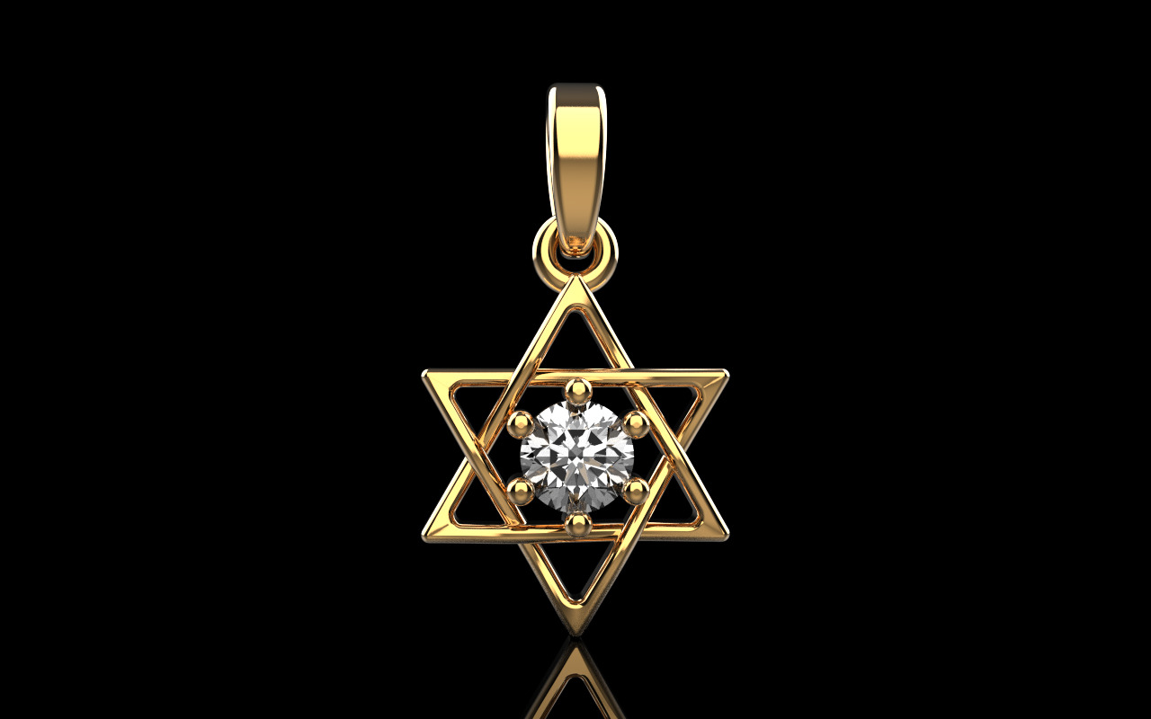 Star of david pendant model 1304 3D print model_10
