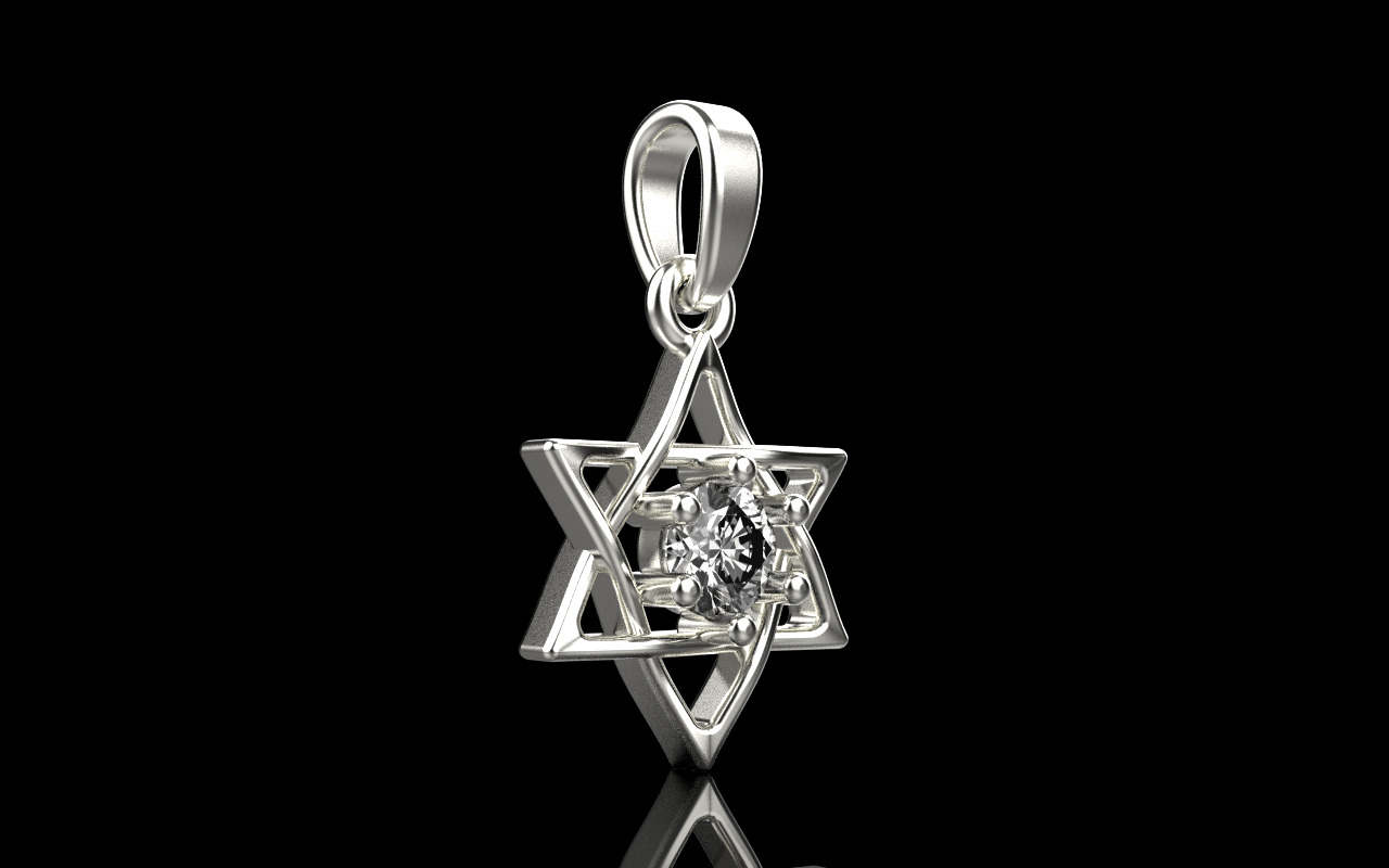 Star of david pendant model 1304 3D print model_17