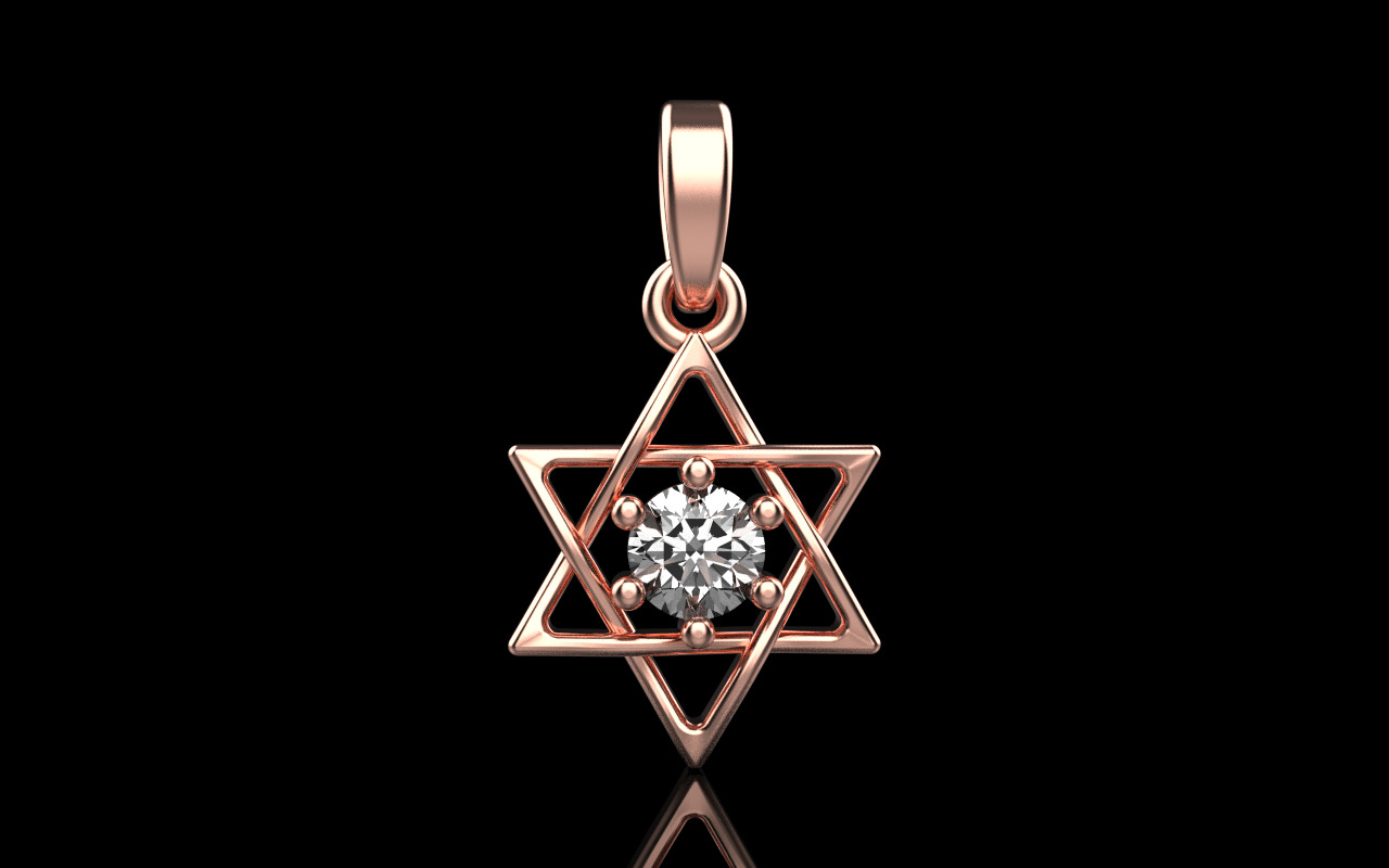 Star of david pendant model 1304 3D print model_12