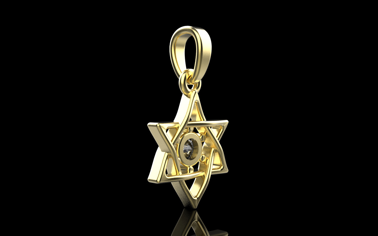 Star of david pendant model 1304 3D print model_23