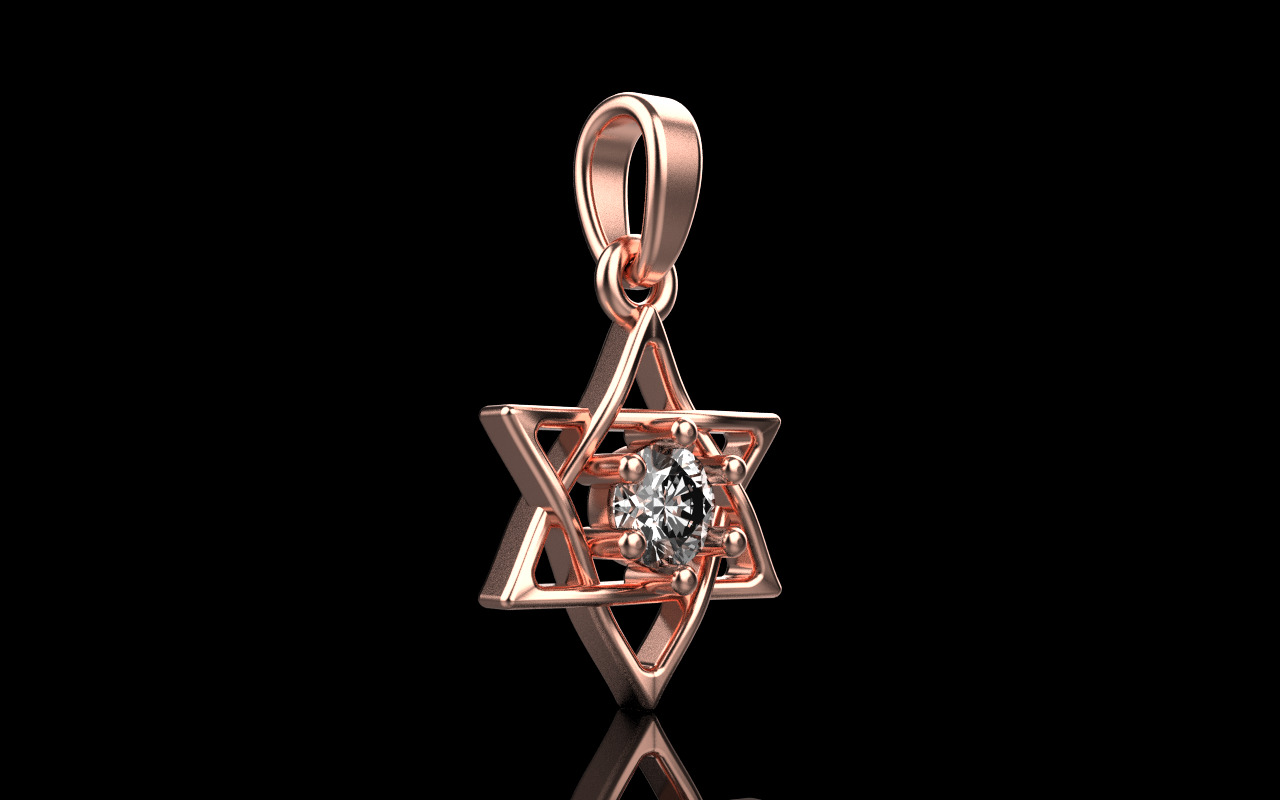 Star of david pendant model 1304 3D print model_18