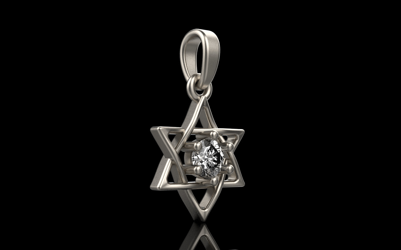 Star of david pendant model 1304 3D print model_16