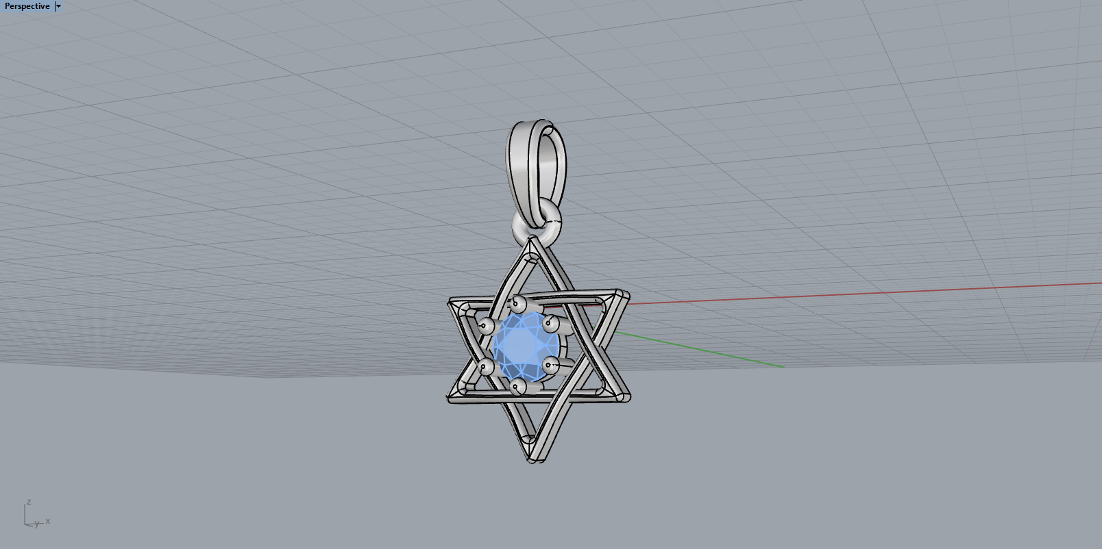 Star of david pendant model 1304 3D print model_7