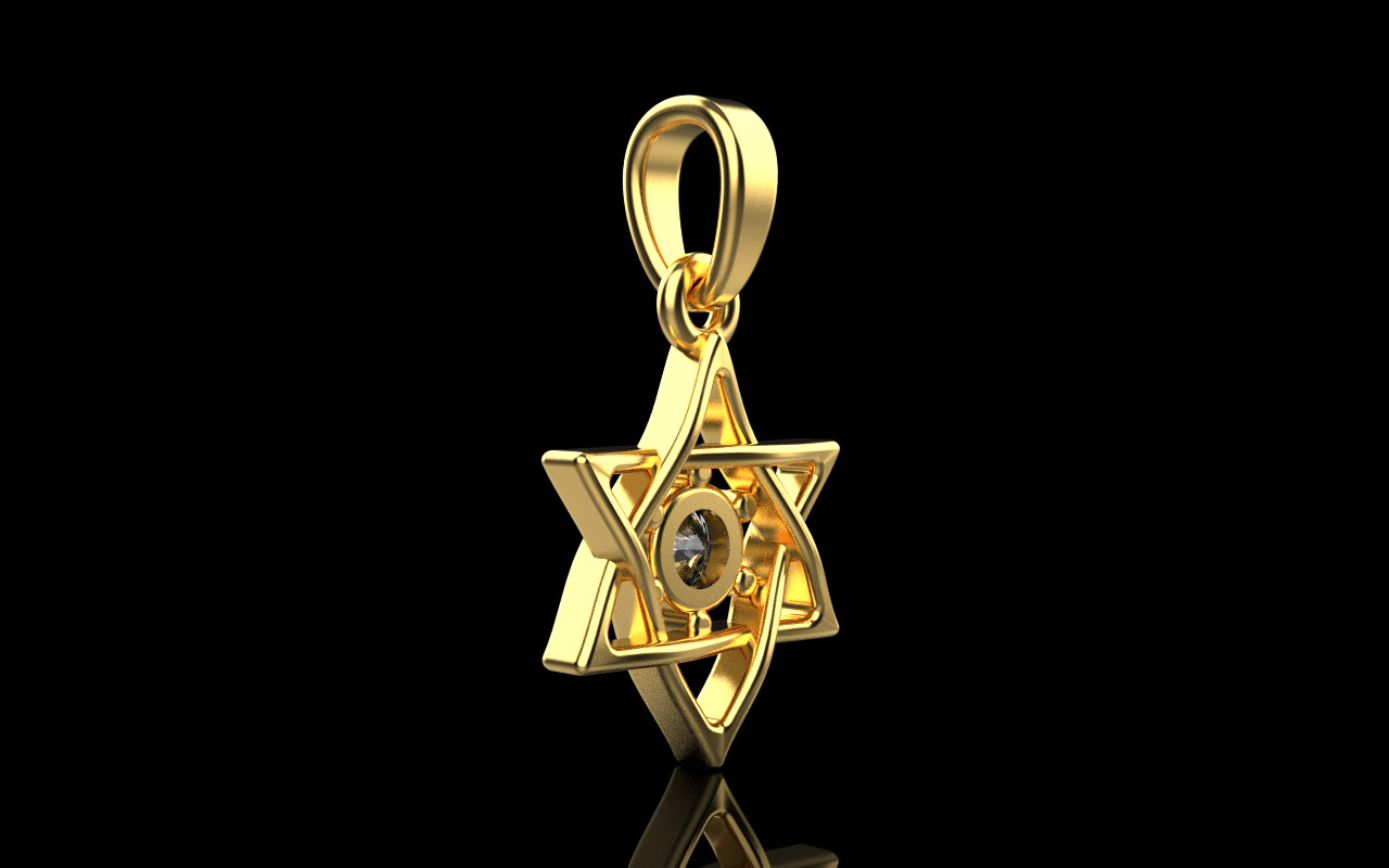 Star of david pendant model 1304 3D print model_22