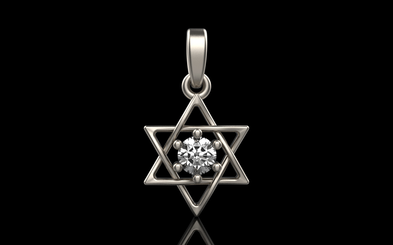 Star of david pendant model 1304 3D print model_11