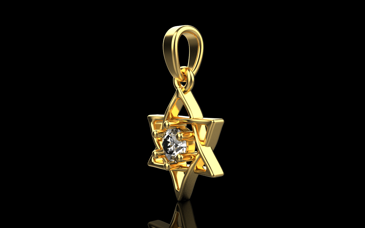 Star of david pendant model 1304 3D print model_19