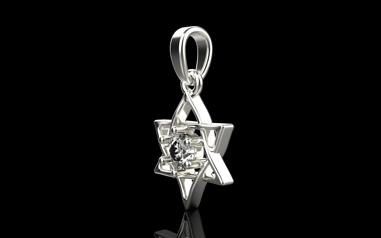 Star of david pendant model 1304 3D print model_1
