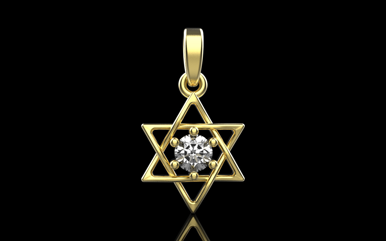 Star of david pendant model 1304 3D print model_9