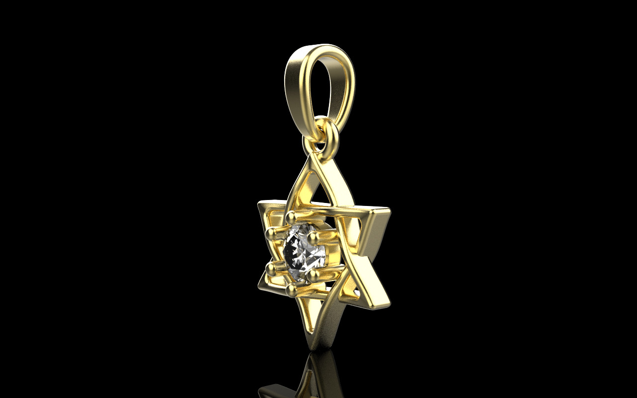 Star of david pendant model 1304 3D print model_20