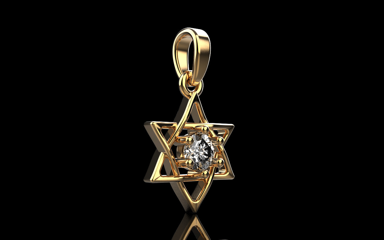 Star of david pendant model 1304 3D print model_15