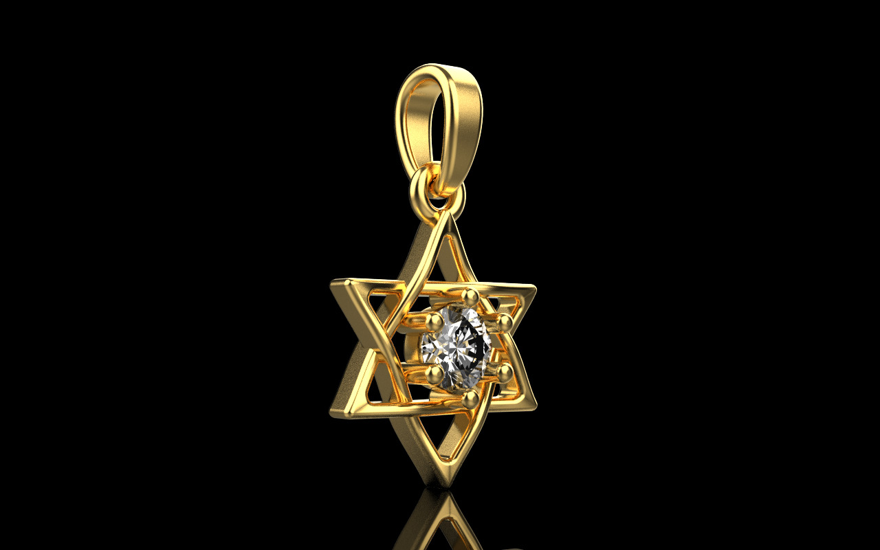 Star of david pendant model 1304 3D print model_13