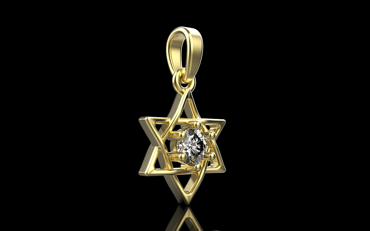 Star of david pendant model 1304 3D print model_14